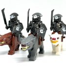 Uruk-Hai on Warg Mounts Lord of the Rings Minifigures Wolf Orcs Black Warg Minifigure Semut Toys