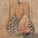 Red and gold snake skin teardrop