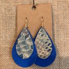 Navy and snake skin double teardrop
