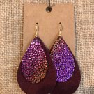 Large double teardrop red and sparkle