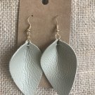 Tan pinched leather earring