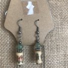 Small earrings with faux jade
