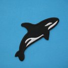 Self-adhesive sticker embroidered iron-on patch Killer Whale 4 inch