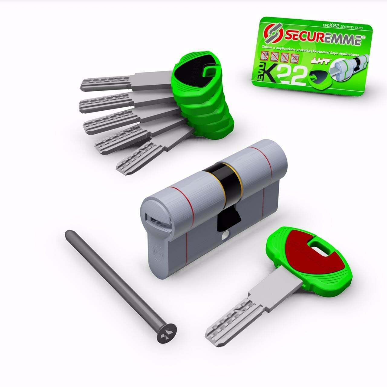 NEW! Top Security K22 SECUREMME cylinder with 5 Keys (127mm)