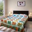 Applique work handmade cotton bed cover for double bed