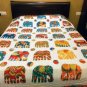 Applique work handmade cotton bed cover for double bed
