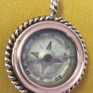ANTIQUE COMPASS PENDANT SOLID 14K ROSE GOLD PLATINUM RUSSIAN IMPERIAL ORIGINAL