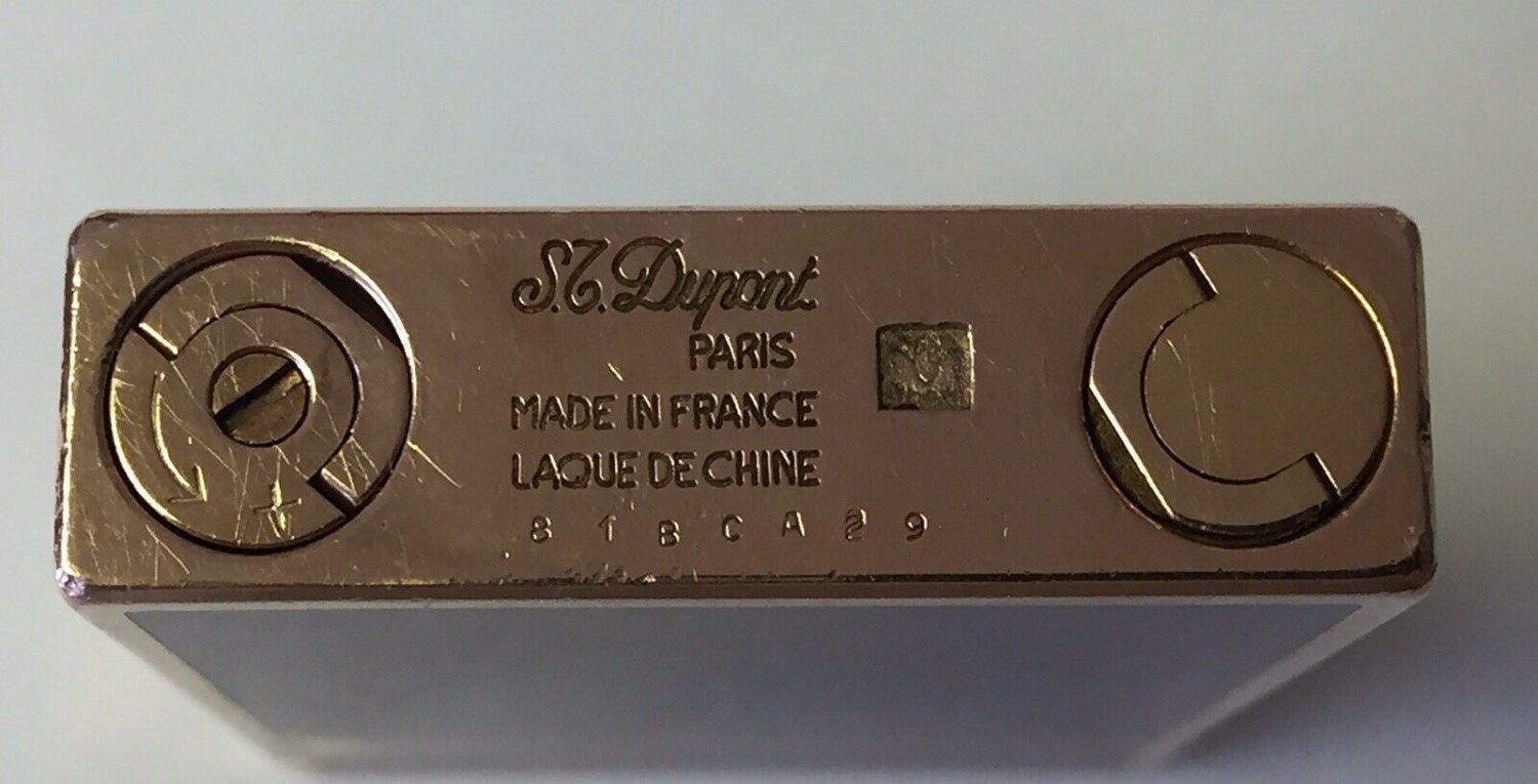 VINTAGE ST DUPONT CIGARETTE LIGHTER PARIS FRANCE 18K GOLD FILLED LAQUE