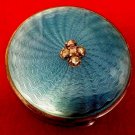 ANTIQUE PILL BOX FABERGE RUSSIAN GUILLOCHE ROSE CUT DIAMONDS 84 SILVER 19C