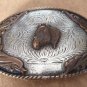 VINTAGE HORSE BELT BUCKLE AMERICAN WESTERN IRVINE JACHENS STERLING SILVER BRONZE