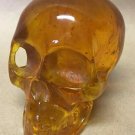 ANTIQUE SKULL SCULPTURE HONEY AMBER HAND CARVING IMPERIAL RUSSIAN ONE PIECE