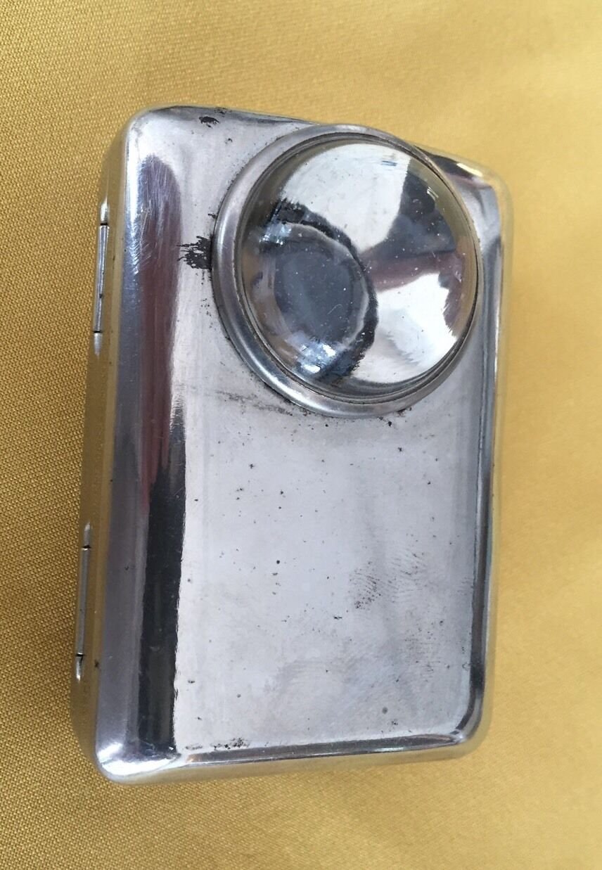 VINTAGE FLASHLIGHT COLLECTIBLE BATTERY STAINLESS STEEL 1950s