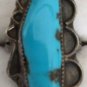 VINTAGE RING NAVAJO NATIVE AMERICAN INDIAN TURQUOISE STERLING SILVER SIZE 10.75