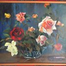 E.G. DELGADO PAINTING OIL ON BOARD ROSES AND CIGARETTE STILL LIFE ORIGINAL ART