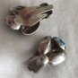 ANTIQUE VINTAGE MAX STANDAGER CLIP EARRINGS AQUAMARINE STERING SILVER DENMARK