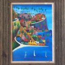 VINTAGE DUFFAUT NAIVE PAINTING OIL ON PANEL HAITIAN ARTIST SIGNED FINE ART