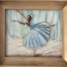 ANTIQUE IMPRESSIONIST BALLERINA DANCERS PAINTINGS OIL ON GLASS SIGNED LIGHTENING