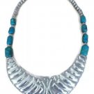 ANTIQUE VINTAGE NECKLACE TURQUOISE STERLING SILVER NAVAJO NATIVE INDIAN HANDMADE