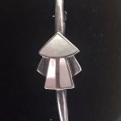 ANTIQUE BROOCH PIN SPERM CELL SNAKE MOTHER OF PEARL STERLING SILVER ART DECO