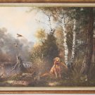 AFTER EDMUND H. OSTHAUS HUNTING DOG PAINTING OIL ON CANVAS MASTER FINE ART