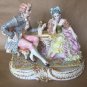 Antique Rococo Majolica Porcelain Figurine Lady And Gentleman Italy