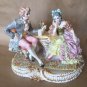 Antique Rococo Majolica Porcelain Figurine Lady And Gentleman Italy