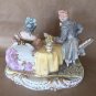 Antique Rococo Majolica Porcelain Figurine Lady And Gentleman Italy
