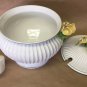 Antique Majolica White Glazed Porcelain Italy Soup Bowl With Spoon