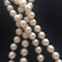 ANTIQUE NATURAL PEARL NECKLACE ROSE CUT DIAMOND 14K GOLD SILVER VICTORIAN 1880s