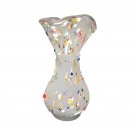 VINTAGE MURANO VASE ART GLASS MILKY WHITE '60s TALL 13"