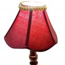 Carved Wood Red Fabric Table Lamp with Unique Lighting