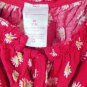 No Boundaries Summer Elastic Sleeve Red Flower T-Shirt Blouse Women's Size M nwt