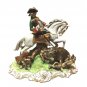 Unterweissbach Dresden Glazed Porcelain Hunter on Horse Figurine from Germany