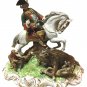 Unterweissbach Dresden Glazed Porcelain Hunter on Horse Figurine from Germany