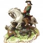 Unterweissbach Dresden Glazed Porcelain Hunter on Horse Figurine from Germany