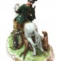 Unterweissbach Dresden Glazed Porcelain Hunter on Horse Figurine from Germany