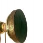 Antique Victorian Moser Bogemian emerald green gold floral glass table lamp