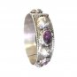 Antique Biedermeier Oval Cut Amethyst Bracelet in 800 Solid Silver Germany
