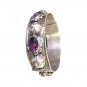 Antique Biedermeier Oval Cut Amethyst Bracelet in 800 Solid Silver Germany