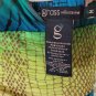 Grass Collection Backless Dress - Green, Blue, and Gold, Size Medium (M)