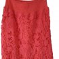 Available Vivid Orange Maxi Pencil Lace Flowers Skirt Size S New Without Tags