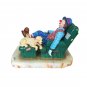 Ron Lee 'Dreaming' Clown Figurine Sculpture – Enamel Bronze with Green Chair '99