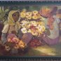 Roger San Miguel  Flores  Expressionist Painting Of Ladies Oil On Canvas 1960s