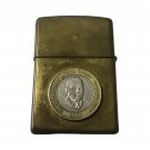Brass Zippo Lighter Bradford Pa Usa Native American & Marcus Garvey Hero Coin