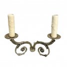 Vintage Ornate Silver Sconce Lights with Two Candle-Style Lights