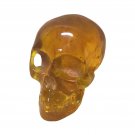 Imperial Russian Antique Honey Amber Hand-Carved Skull Sculpture Imperial Russian Antique Honey Amber Hand-Carved Skull Sculpture