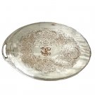 Sheffield England For Jaccard Jewelry Co Silver On copper Pierced Serving Tray