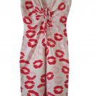 Papaya Kisses Red and White Bodycon Mini Dress  v-neck- Women's Size M