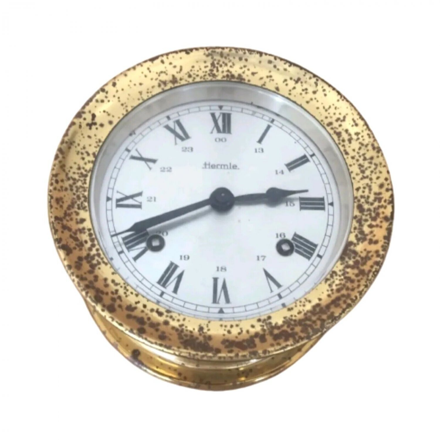 Vintage Hermle Ship Clock Double Winding 1940s Maritime Nautical Decor