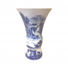 Vintage Hand-Painted Japanese Porcelain Vase: Blue and White Nature Motif